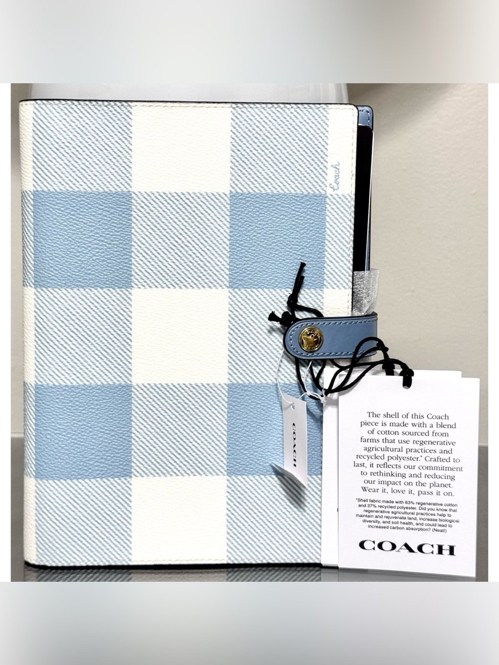 COACH Notebook With Gingham Print